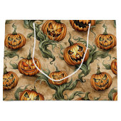  Halloween Jack-O-Lantern wijnpatroon Groot Cadeauzakje (Voorkant)
