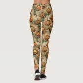  Halloween Jack-O-Lantern wijnpatroon Leggings (Achterkant)