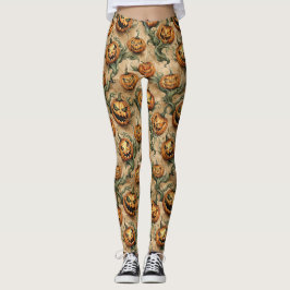  Halloween Jack-O-Lantern wijnpatroon Leggings