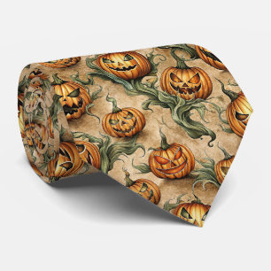Halloween Jack-O-Lantern wijnpatroon Stropdas