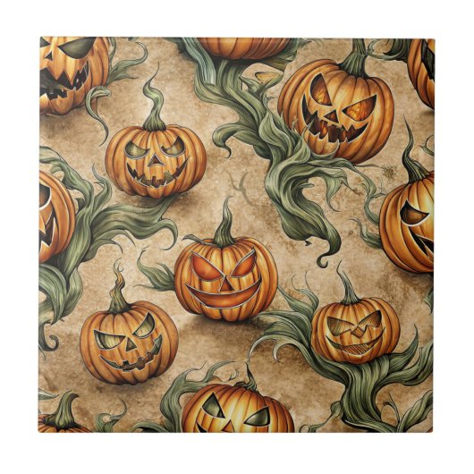  Halloween Jack-O-Lantern wijnpatroon Tegeltje (Voorkant)