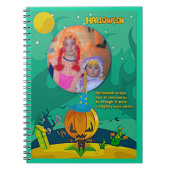 Halloween Jack o' Lantern Wizard Foto Notitieboek (Voorkant)