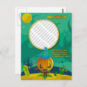 Halloween Jack o' Lantern Wizard Voeg het Lijst va Briefkaart (Voorkant / Achterkant)