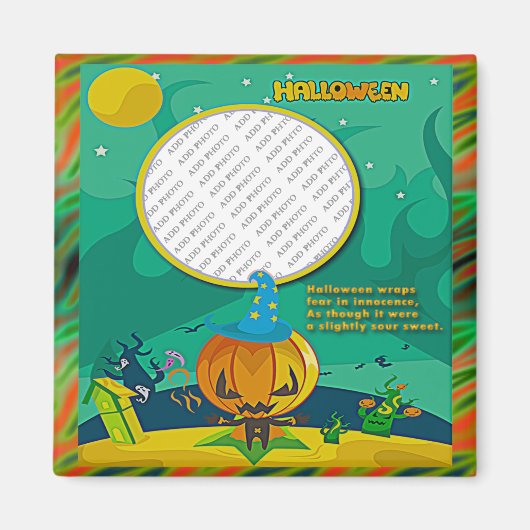 Halloween Jack o' Lantern Wizard Voeg het Lijst va Magneet (Voorkant)