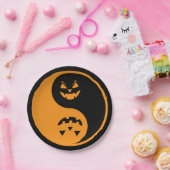 Halloween Jack o-lantern Yin Yang Papieren Bordje (Feest)