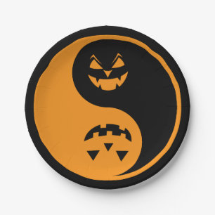 Halloween Jack o-lantern Yin Yang Papieren Bordje