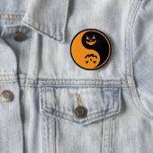 Halloween Jack o-lantern Yin Yang Ronde Button 5,7 Cm (In situ)