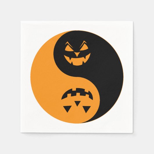 Halloween Jack o-lantern Yin Yang Servet (Voorkant)
