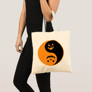 Halloween Jack o-lantern Yin Yang Tote Bag