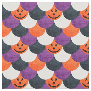Halloween Jack-o'-Lantern Zeemeermin Schubben Patr Stof