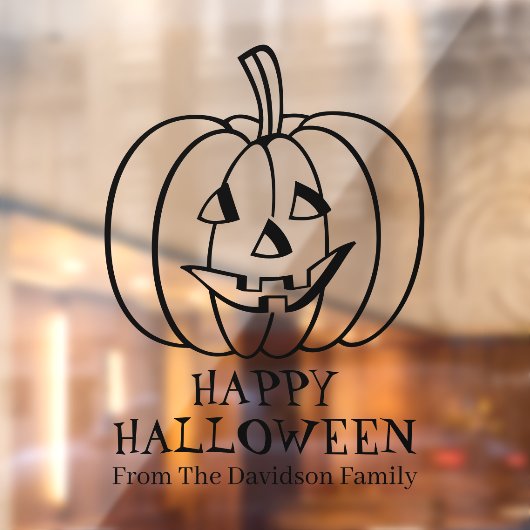 Halloween jack o lantern zwart aangepaste tekst de raamsticker (Vel 2)