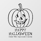 Halloween jack o lantern zwart aangepaste tekst de raamsticker (Vel)