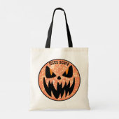 Halloween Jack o' Lantern Zwart Sinaasappel Tote Bag (Achterkant)