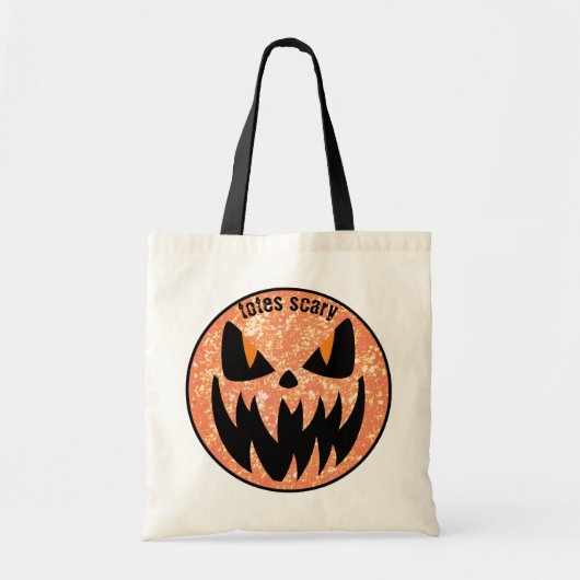 Halloween Jack o' Lantern Zwart Sinaasappel Tote Bag (Voorkant)