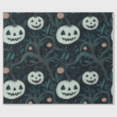 Halloween Jack-O'-Lanterns in het bos Cadeaupapier (Vlak)