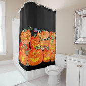 Halloween Jack-O-Lanterns met Dieren Douchegordijn (In situ)