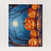 Halloween Jack-O-Lanterns Pompoenen Aquarel Legpuzzel (Verticaal)