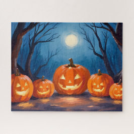 Halloween Jack-O-Lanterns Pompoenen Aquarel Legpuzzel