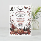 Halloween Jack O Lanterns Pumpkin Carving Party Kaart (Staand voorkant)