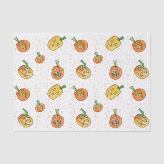 Halloween Jack-O-Lanterns Waterverf Tissuepapier (Voorkant)