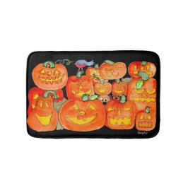 Halloween Jack-O-Lanterns with Animals Badmat