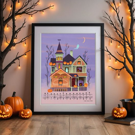 Halloween Jack-o'-lanttern House Art Print