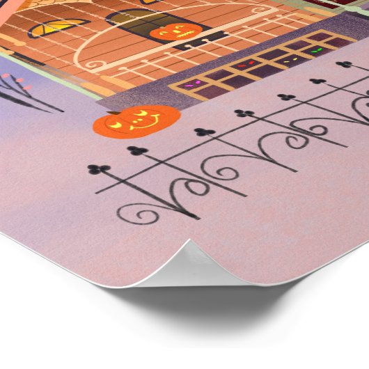 Halloween Jack-o'-lanttern House Art Print (Hoek)