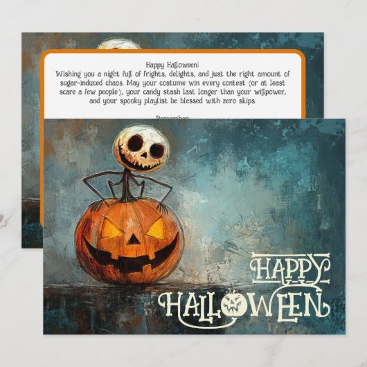 Halloween Jack-O’-Laugh Lantern Kaart (Voorkant / Achterkant)