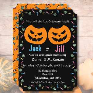 Halloween Jack of Jill O-Lantern Geslacht onthulle Kaart