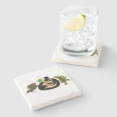 Halloween jack of 'lantaarn koffie stenen onderzetter (Zijkant)