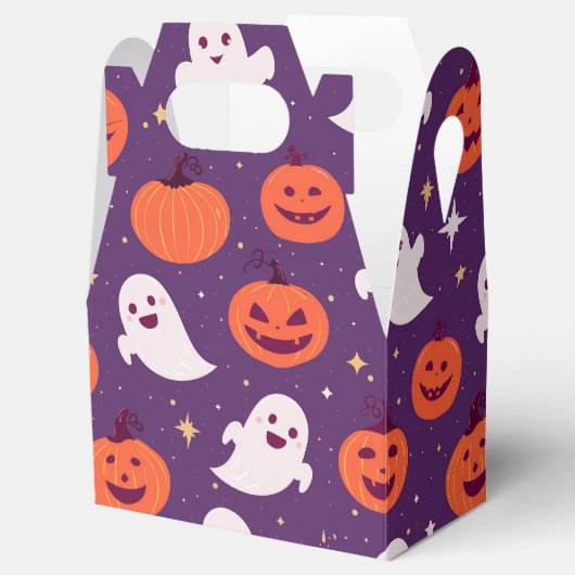 Halloween jack of lantaarn spookpatroon bedankdoosjes (Geopend)