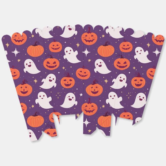 Halloween jack of lantaarn spookpatroon bedankdoosjes (Ongevouwen)