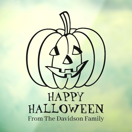 Halloween jack of lantaarn zwart aangepaste tekst  raamsticker (Vel 3)