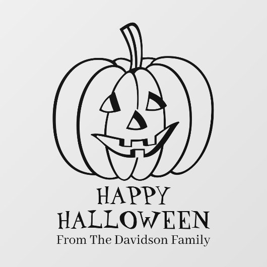 Halloween jack of lantaarn zwart aangepaste tekst  raamsticker (Vel)