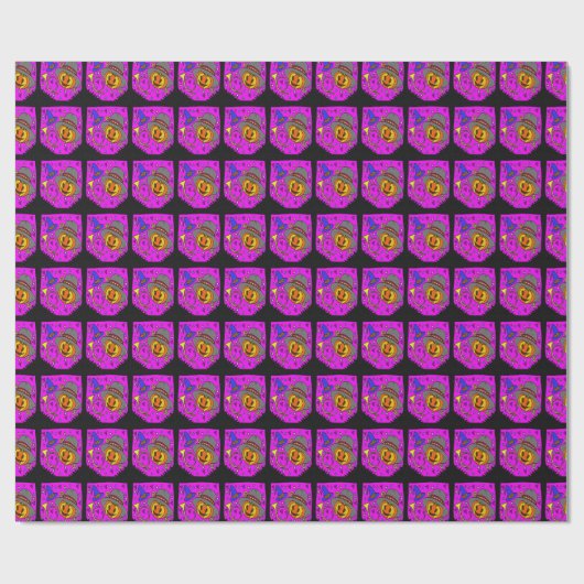 Halloween Jack O'Lantern Bugle Paarse Patroon Cadeaupapier (Vlak)