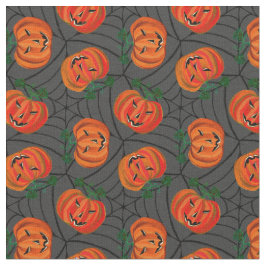 Halloween Jack o'lantern Cobwebs Pattern Pumpkins Stof