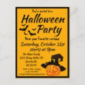 Halloween Jack O'Lantern Costume Party Uitnodiging Briefkaart (Voorkant)