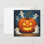 Halloween Jack O'Lantern en Geest Feestdagenkaart (Voorkant / Achterkant)