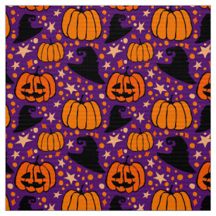 Halloween Jack O'Lantern en heks Pet Paarse Stof