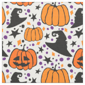 Halloween Jack O'Lantern en Witch Pet White Stof (Close Up)