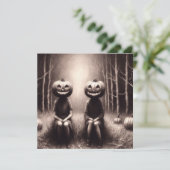 Halloween Jack O'Lantern Figures Spooky Kaart (Staand voorkant)