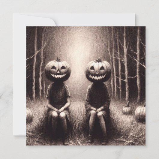 Halloween Jack O'Lantern Figures Spooky Kaart (Voorkant)