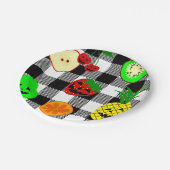 Halloween Jack O'Lantern Fruit Gingham Papieren Bordje (Gekanteld)