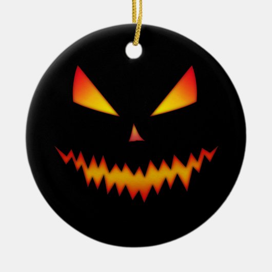 Halloween Jack O'Lantern gezicht cool eng kwaad Keramisch Ornament (Voorkant)