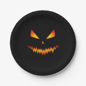 Halloween Jack O'Lantern gezicht cool eng kwaad Papieren Bordje (Voorkant)