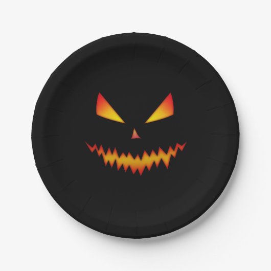 Halloween Jack O'Lantern gezicht cool eng kwaad Papieren Bordje (Voorkant)