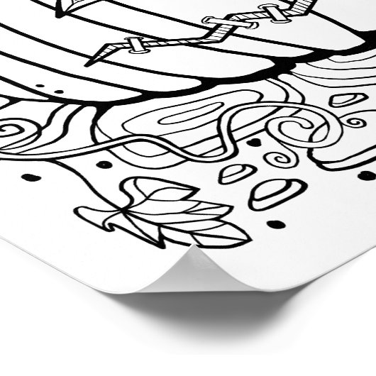 Halloween Jack O'Lantern Kleurplaat Art Poster (Hoek)