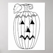 Halloween Jack O'Lantern Kleurplaat Art Poster (Voorkant)