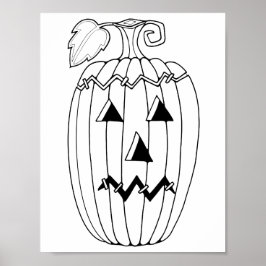 Halloween Jack O'Lantern Kleurplaat Art Poster