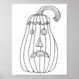 Halloween Jack O'Lantern Kleurplaat Art Poster